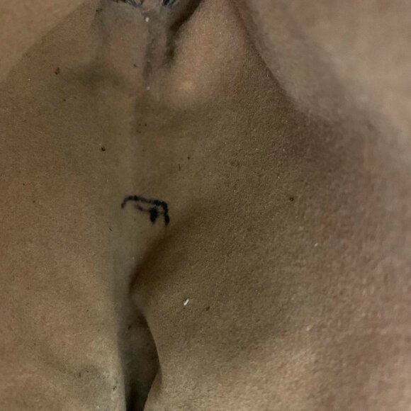 VTG 80s Blue Leather Clutch Handbag Gold Tone Hardware Top Zip Piping - Picture 8 of 9